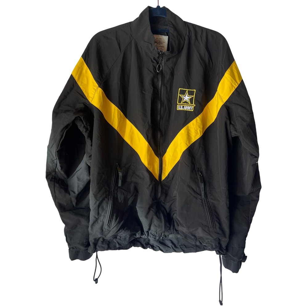 Army Physical Fitness Uniform jacket APFU Small Regular Unisex PT Black Yellow